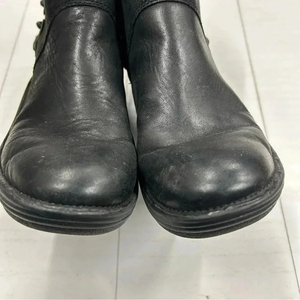 Bionica Black Reign Boho Cozy Textile Boot Bootie Womens‎ 6.5M EUC Backlace